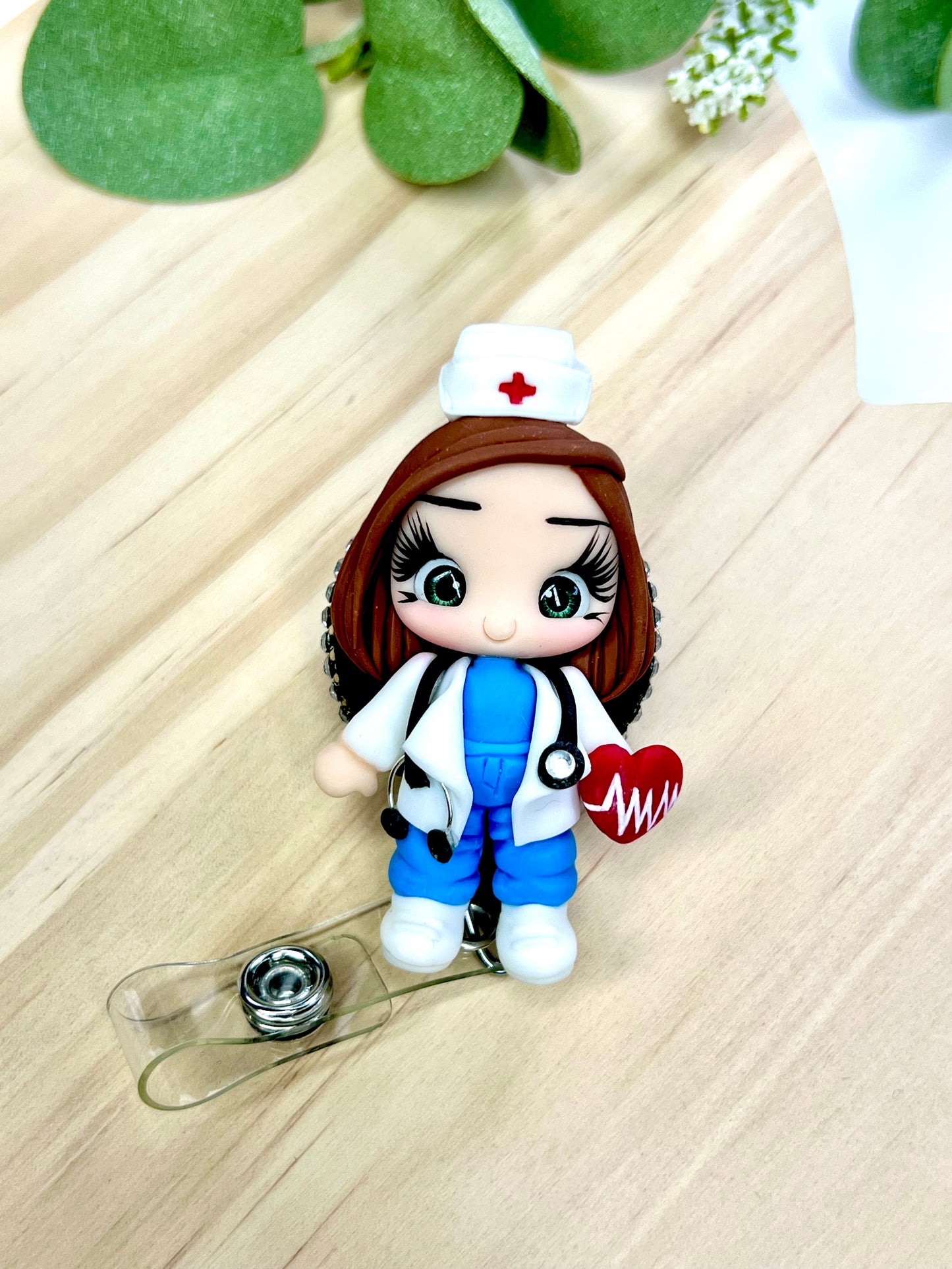 ⨠Badge Reels Decorated, add a touch of charm to your workday with these handmade clay badge reels! Perfect for healthcare heroes, teachers, or anyone who wants to showcase their personality while staying professional. ššØ #HandmadeWithLove #BadgeReels