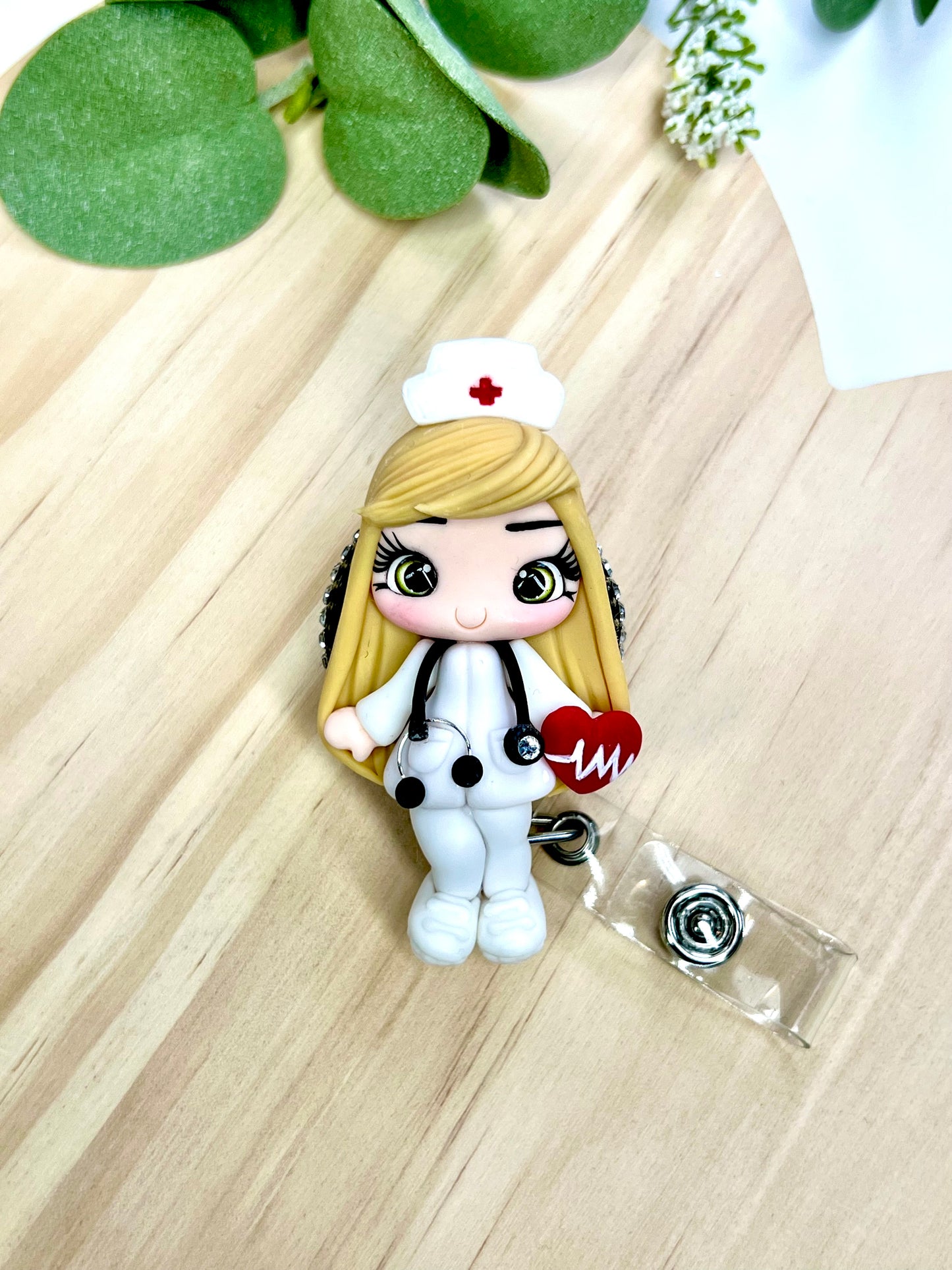 ⨠Badge Reels Decorated, add a touch of charm to your workday with these handmade clay badge reels! Perfect for healthcare heroes, teachers, or anyone who wants to showcase their personality while staying professional. ššØ #HandmadeWithLove #BadgeReels