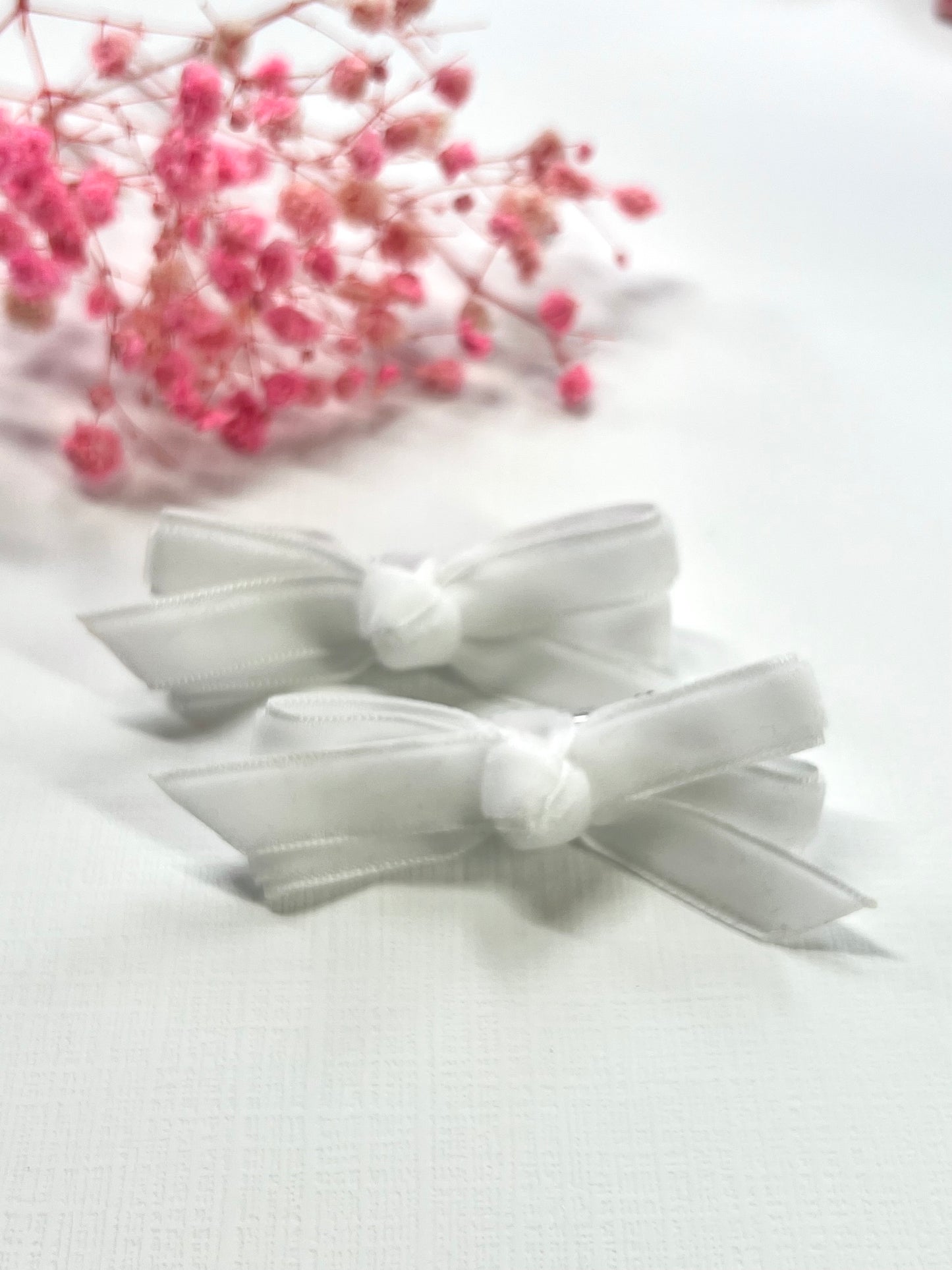 Velvet Hair Clips – Set of 2 | Nonslip Baby & Toddler Hair Bows | Soft Handmade Bow Clips | Velvet hair bows