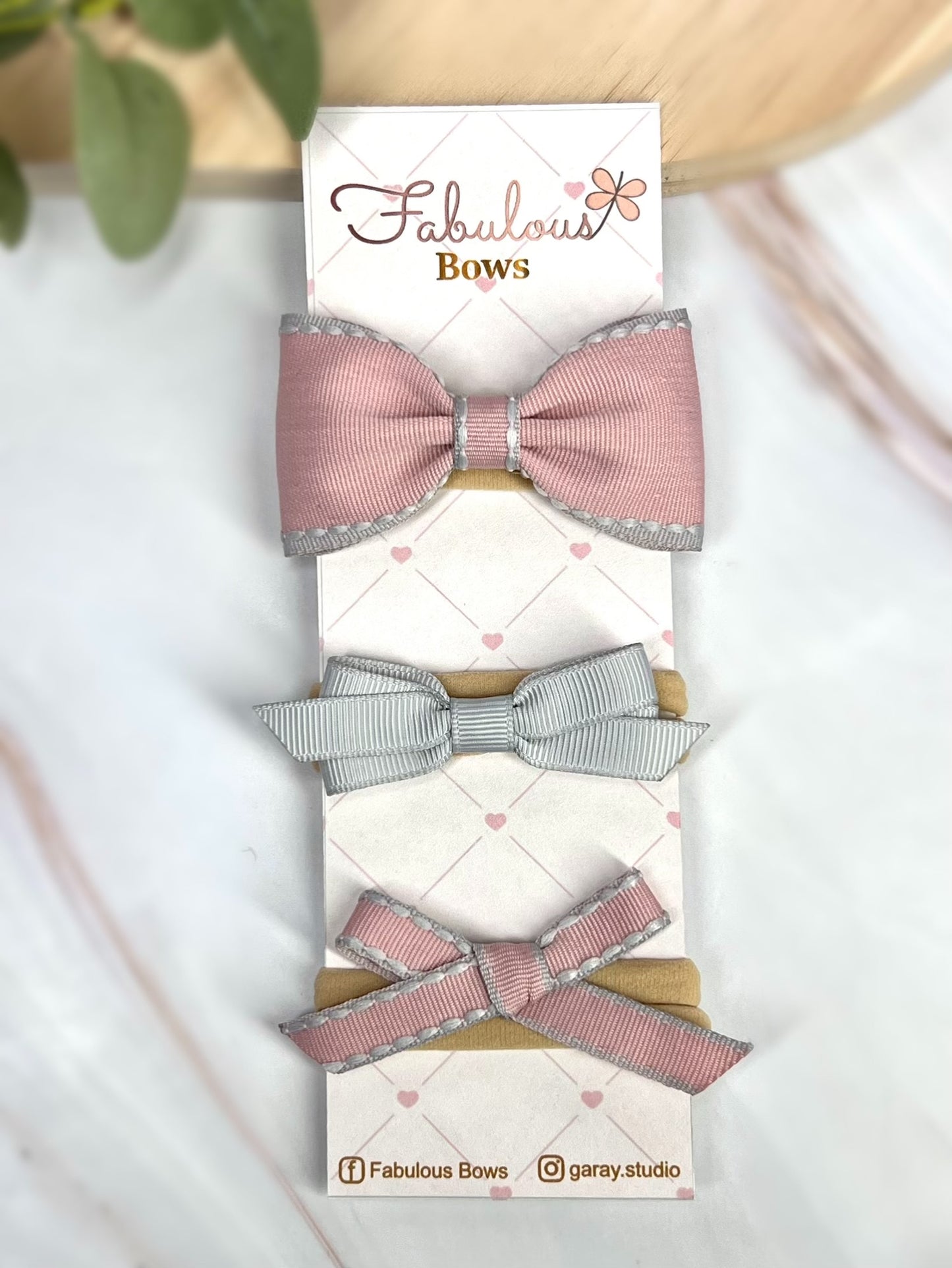 Elegant Baby Headband Collection with Edge Dotted Line Ribbon (3-Pack Sets)